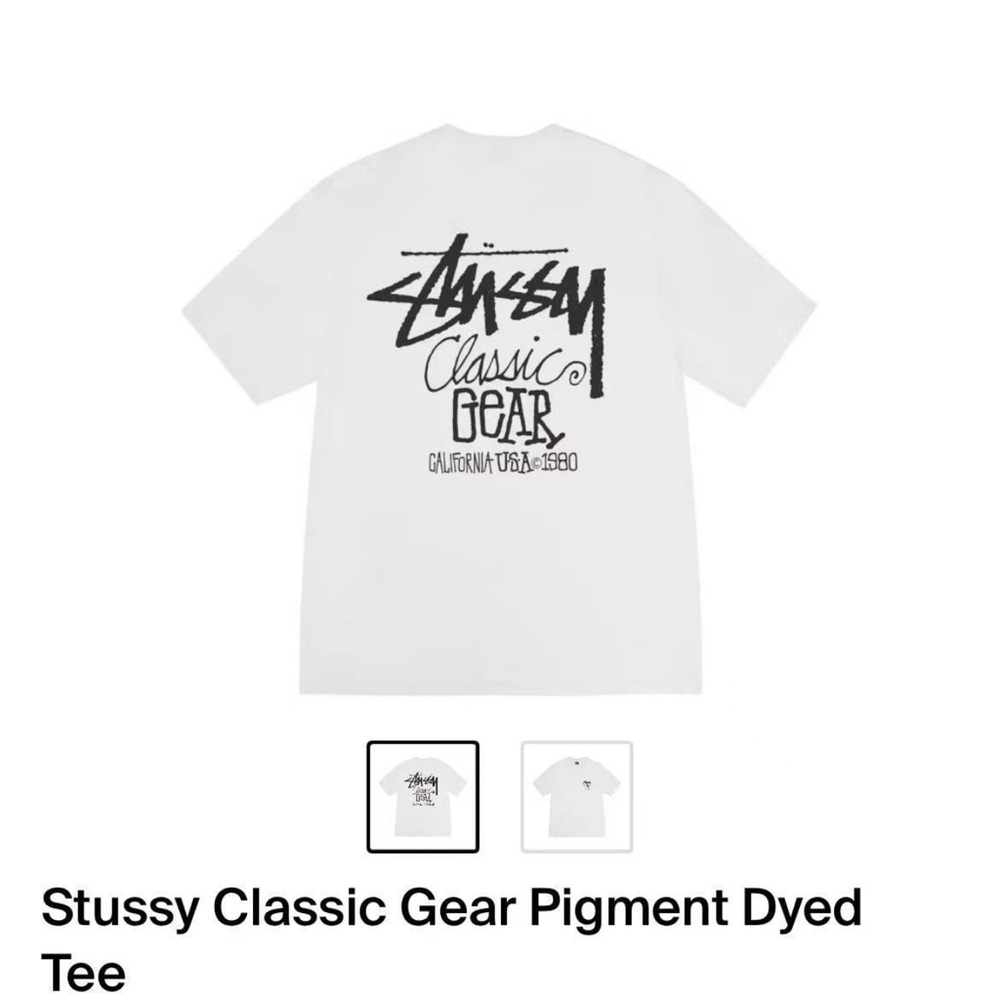 Stussy White Tee with Black Graphic